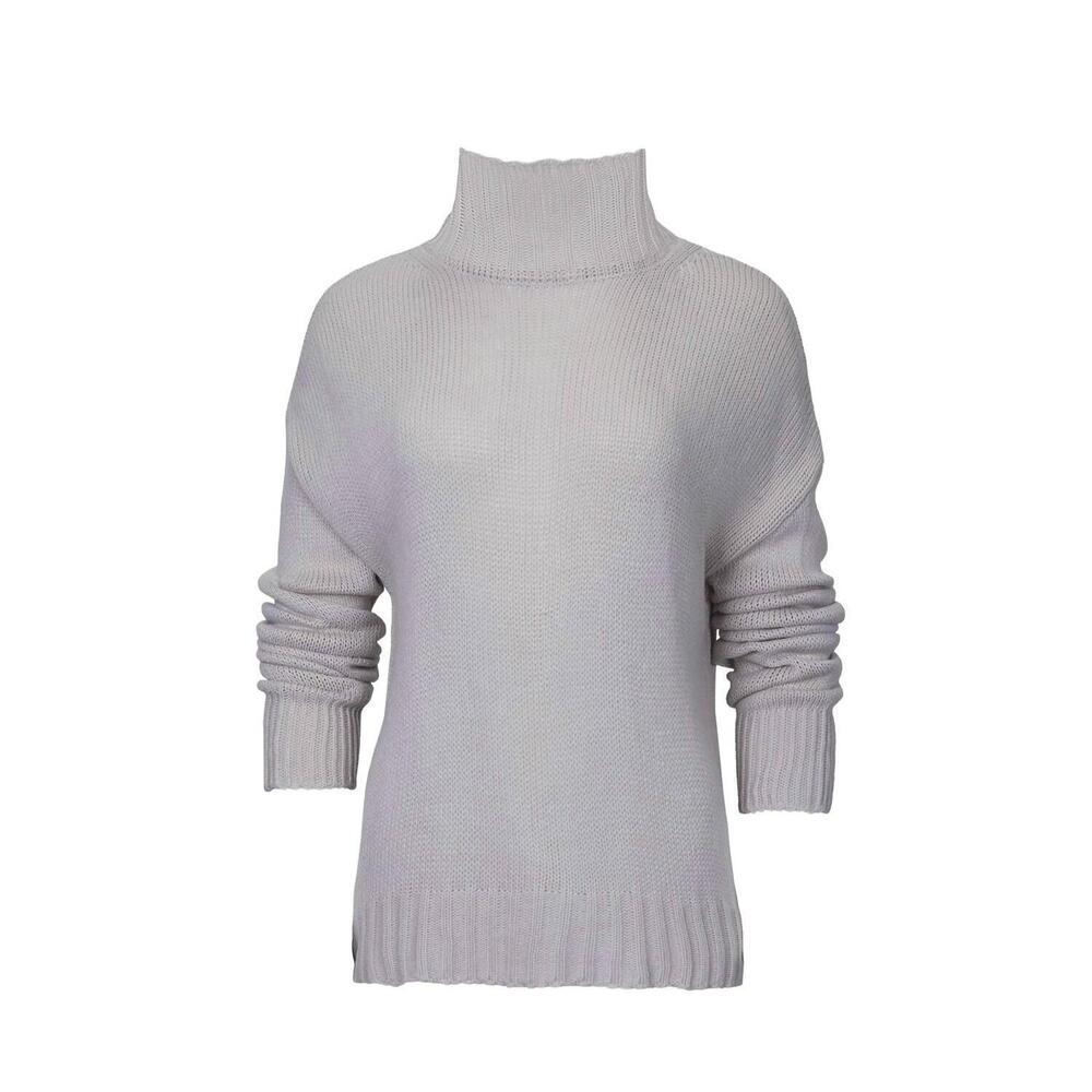 NEW ESLEY COLLECTION knit mock neck sweater in beige